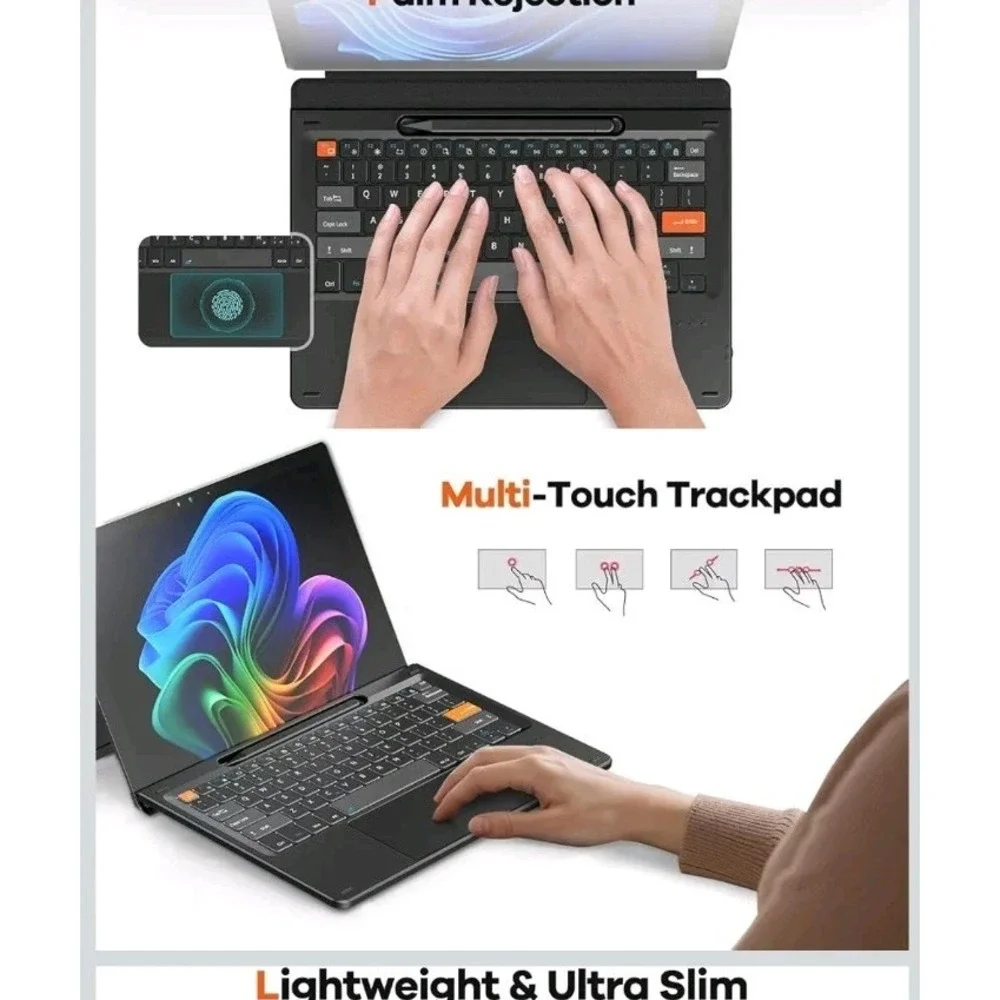 Doohoeek Bluetooth Keyboard For Surface Pro 11/10/9/8/X 12.3